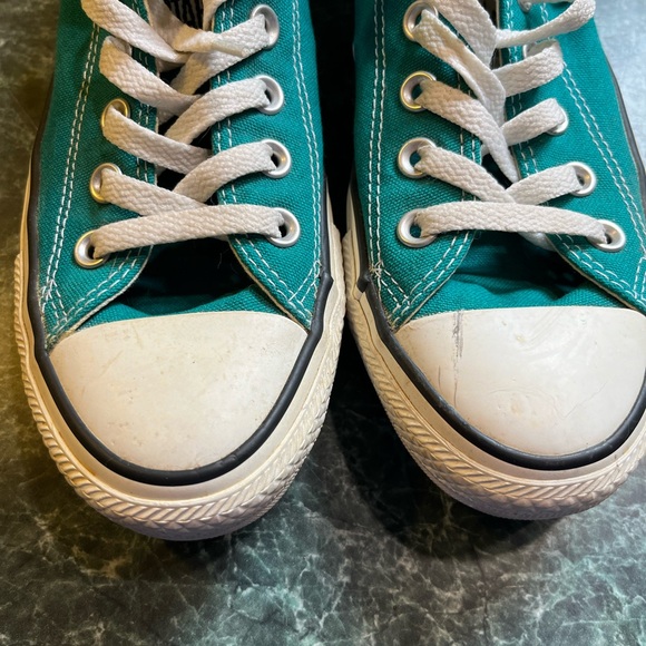 Converse All Star Low Top Teal Canvas Sneakers - Picture 6 of 8